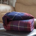 Hastings Home Hastings Home Cashmere-Like Blanket Throw - Blue/Red Plaid 452487GJY